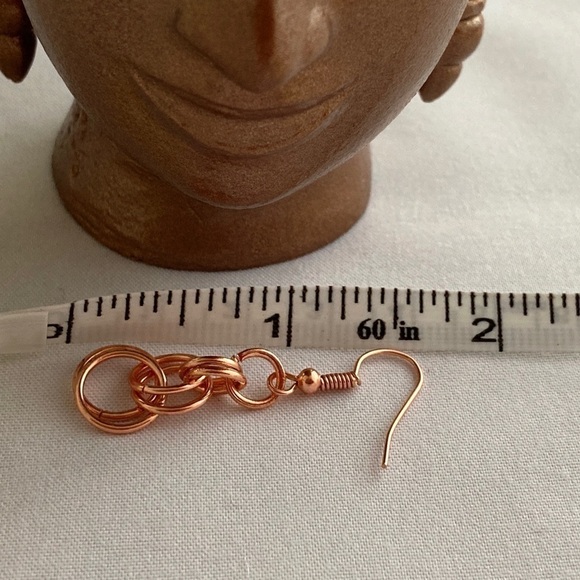 COPPER Circle Earrings - Picture 3 of 7
